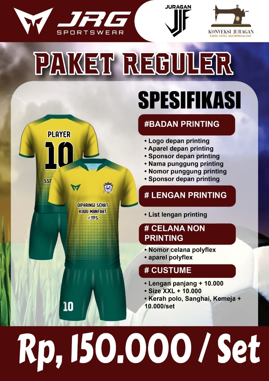 Jersey futsal paket reguler printing sublim
